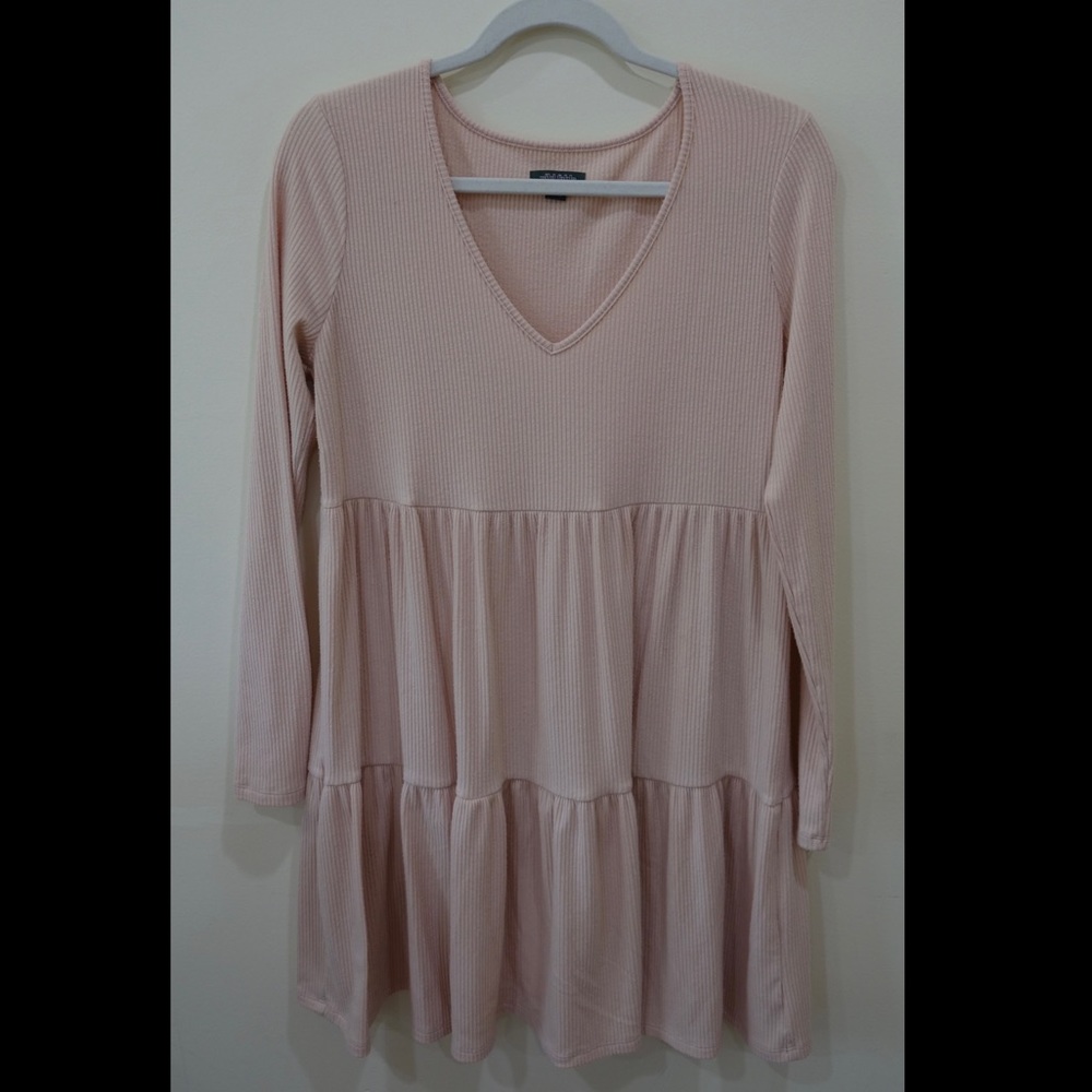 Wild Fable Long Sleeve Rib-Knit Dress - Large